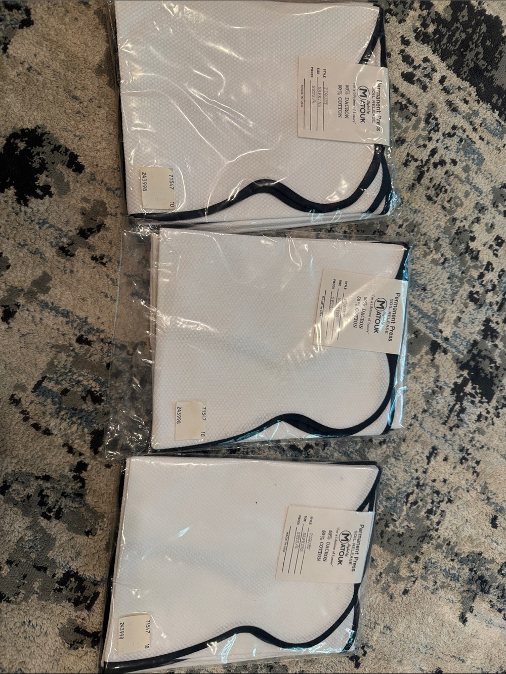 3 set packs of 4 vintage Napkin’s by Matouk